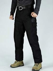 Men's Waterproof Military Cargo Tactical Pants With Multiple Pockets - 黑色 - 查看 1
