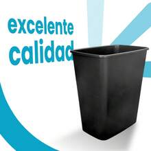 Plastic Trash Can For Outdoor And Indoor Use - 黑色 - 查看 7