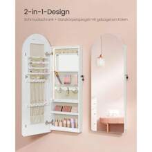 Scuck Cabinet Mirror Cabinet ScuckOrganizer With LED Lighting Lockable Rounded Corners With Interior Mirror 10 X 42 X 108 Cm Cloud White 020W01 - Wolkenweiß - View 4