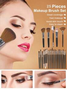 50pcs Makeup Brush Set, Mixed Makeup Beauty Tools, Including: 25pcs Makeup Brushes, 1pc Makeup Bag, 5pcs Beauty Eggs, 5pcs Powder Puffs, 5pcs Mini Beauty Eggs, 5pcs Mini Finger Powder Puffs, 1pc Headband, 2pcs Wristbands, 1pc Cleaning Tool, Basic Makeup Brushes, Quick Makeup, Suitable For Beginners And Professional Makeup Artists,Brush Set,Makeup Brush Kit,Make Up Brush Set,Make Up Set Complete,Makeup Brush Set,Complete Makeup Kit,Brush Kit,Brushes Makeup Set,Makeup Gift Set