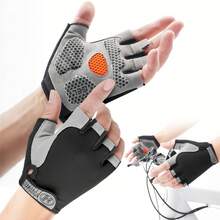 POOST Guantes de ciclismo para hombre y mujer (almohadilla de gel de 5 mm), de medio dedo, para ciclismo, levantamiento de pesas, gimnasio, motociclismo, remo y deportes al aire libre. - Negro - Ver 1