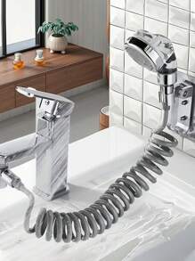 1 zestaw natrysku do kranu, ręczny przedłużacz do kranu zlewozmywakowego z wężem 59-calowym i łatwym w montażu uchwytem, odpowiedni do łazienek, baterii kuchennych, kąpieli zwierząt i codziennego sprzątania, idealny dodatek do nowoczesnych łazienek, świetny wybór na prezent na jesienne święta