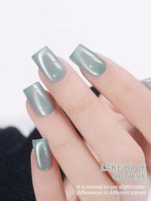 XEIJAYI 1PC Lake Blue Cat Eye Gel Nail Polish, UV LED Curing, Long-Acting Fast Drying Nail Art Gel - Ideal Gift For Women For Spring And Summer - 薄荷綠 - 查看 3