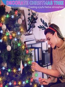 1 Pack Solar Garden String Lights,Outdoor Waterproof Fairy Lights 20/50/100 LED Solar Flower String Lights - 8 Lighting Modes Fancy Lights For Garden, Patio, Fence, Christmas Tree. Atmosphere Lights . For Outdoor Yard ,Patio ,Balcony ,Fence, Staircase, Lawn Decoration Christmas, Halloween, New Year And Holiday Decoration (Multicolor/Purple/Warm White/White)