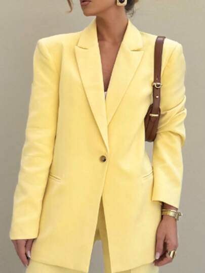 Women's Suit Set High-End H-Shaped Suit Jacket + Trousers Two Pieces Set