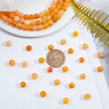 MAGICALCUTDIE 1box  Weathered Agate Bead Strands Frosted Dyed Round Golden 7.5~8mm Hole: 2mm 49pcs/Strand 15.5 Inch 2strand/Box - Gold - View 3