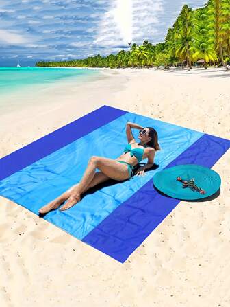 1pc Quick Dry Beach Blanket - Sand And Scratch Resistant Picnic Mat With Spikes, Lightweight For Traveling, Camping, Hiking - Summer Outdoor Essentials, Lightweight Camping Gear | Portable Picnic Mats | Sand And Scratch Resistant Blanket, Beach Blanket