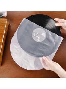 20pcs 12-Inch Vinyl Record Inner Sleeves, Semi-Transparent LP Protective Covers, Anti-Static Vinyl Jackets, Moisture-Proof Vinyl Record Sleeves - Clear - View 4
