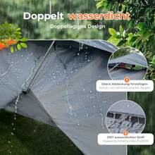 Popup Camping Tent For 24 People, 100% Waterproof And Wind-Resistant Family Tent 230x230x135 Cm + 2 Doors With Ventilation, Ideal For Campsites And Summer Festivals, Including Tent Bag.
