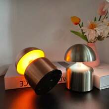 1 szt. Lampa bezprzewodowa, minimalistyczny design, złoty metal, przenośna lampa biurkowa LED z akumulatorem, 3 poziomy jasności, odpowiednia dla par, do jadalni, pokoju dziennego, salonu, sypialni