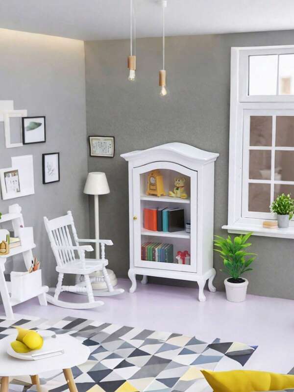 1Pc Dollhouse Mini Bookcase, Doll House Display Cabinet, Cabinet Display, Rare Wine Cabinet, Bookcase Display, Mini Furniture Model, Miniaturized Study Bookcase Crafts, Holiday Gifts, Life Surprises, Party Gifts.Enrich The Pleasures Of Life