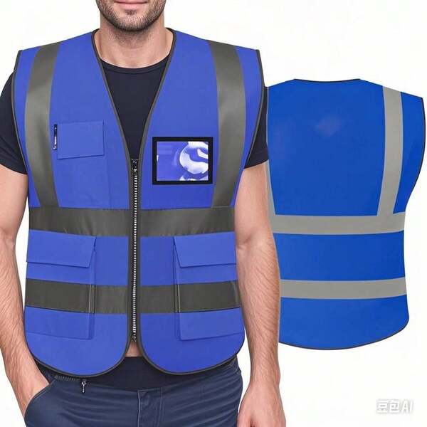 Chaleco de seguridad reflectante de alta visibilidad - Múltiples bolsillos, unisex, ligero y transpirable (sin sobrecalentamiento) - Ideal para ciclismo/construcción/saneamiento al aire libre - Cumple con ANSI/ISEA