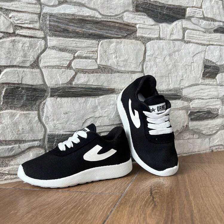 儿童运动鞋 - 黑與白 - 查看 3