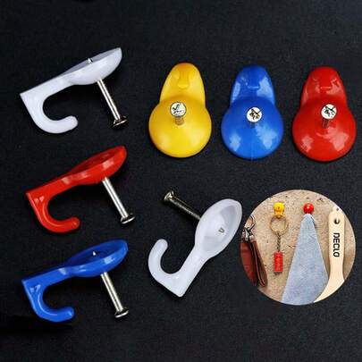 Portable Push Hook Transparent Finger Buckle, Suitable For Cement Walls, Soft Wood Crafts, Wall Decoration, 4 Colors