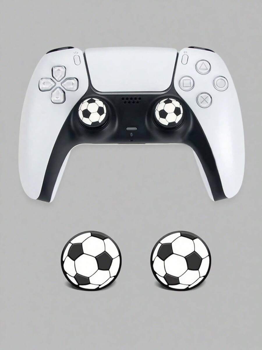 Football Themed Joystick Cap Silicone Cap ONE 360 Mushroom Head Button Soft Rubber Cap Suitable For Joystick Cap Switch Pro Joystick Cover XBOXONE Football Joystick Protective Cap - Black and White - View 1