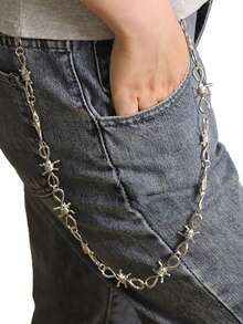 1pc Punk Style Thorn Necklace Pants Chain Accessory, Unique Street Fashion Accessory Suitable For Daily Wear - Multicolor - View 15