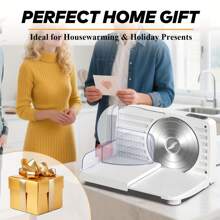 PANCERKA Electric Meat Slicer, Food Slicer Machine, Adjustable Thickness & Automatic Precision, Stainless Steel Removable Blade, Cutting For Vegetables, Meat, Deli Food, Cheese, Suitable For Home And Commercial Use