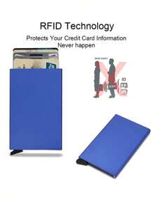 RFID Blocking Credit Card Holder, Men's Metal Wallet, Men's Card Case, Minimalist Metal Card Sleeve, RFID Shielding Card Holder, Aluminum Alloy Black Wallet, Men's Card Holder, Business Casual Fashion Wallet, Father's Day, Valentine's Day, Birthday Gift For Father, Friends, Boyfriend - Multicolor - View 8