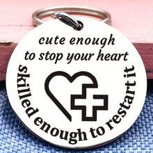 1 pieza Llavero de acero inoxidable con cita inspiradora, texto grabado clásico, forma redonda con clip de anillo, regalo ideal para novio/esposo en Navidad