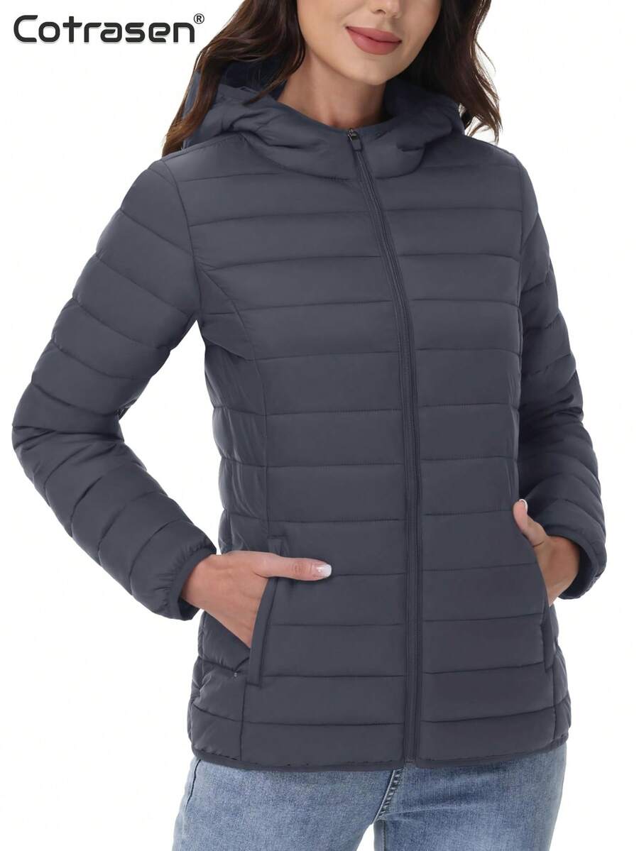 Cotrasen Giacche Trapuntate Impermeabili con Cappuccio Donna Leggere Antivento Invernali Cappotti Casual