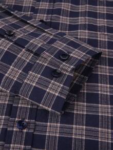 Luxury Wingtip Collar Dress Shirt For Groom, Stretch Comfort Fit, Wrinkle-Free & Breathable Fabric, Self-Tie Bow Tie, Black Tie Wedding & Gala Essentials - 深棕色格 - 查看 5