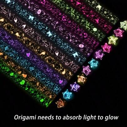 360 st. 18-färgade glitterpappersremsor - Diamantglitter Origami Set, Skapa glittrande DIY-pyssel och presenter
