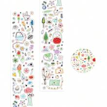 4 Rolls Of Stickers, Abstract Nose Decor, Seasonal Scenery, Transparent Aesthetic Scrapbooking Supplies