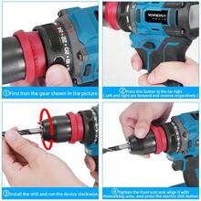 Yofidra Electric Screwdriver 2 In1 Brushless Hammer Cordless Drill Impact Multifunctional Power Tool Set With Tool Box And Drill Bit - EU C Type Plug(220-240V) - View 8