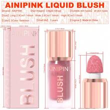 AINIPINK 1 件装液体腮红 - 轻盈优质，可叠加自然红晕，带有浆果色调，质地柔滑，适合脸颊和眼周，持久闪亮效果 - 非常适合情人节和母亲节的礼物 - 彩色 - 查看 7
