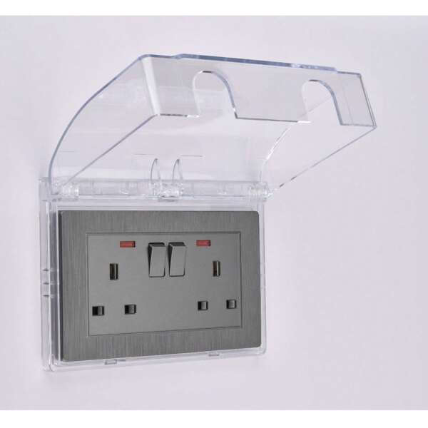 2pcs 146 Type Plug Protection Cover, Socket Waterproof Box Cover, Bathroom Switch Splash-Proof Box