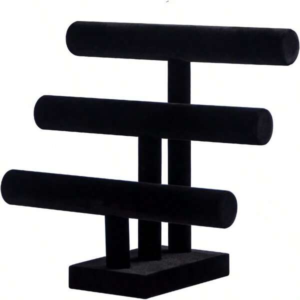 NEW3 Tier Bracelet HolderBracelet Display Stand Black Velvet Jewelry Organizer Displays For Necklace Scrunchies Watches Hair Ties.