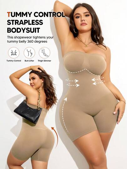 Básicos Shapewear para mujer talla grande con efecto levantador de busto, cintura y muslos