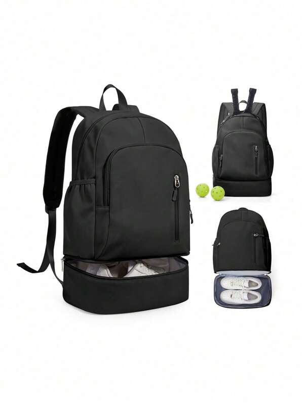 1 Piece Of Solid Color Simple Multi-Functional Multi-Pocket Backpack With Telescopic Shoe Compartment Portable Travel Hiking Backpack Suitable For Daily Commuting Business Travel Vacation School Backpack Travel Storage Bag Festival Essential Gym Bag Running Accessories Sports Bag For Women Sport Bag For Sports For Fitness For Exercise Large Capacity Travel Bag For Vacation For Men Travel Essential Durable Yoga Bag