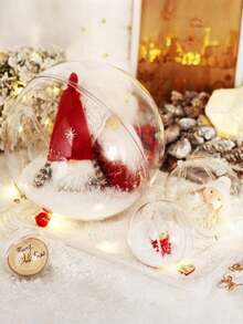 Acryl Cut Out transparente Kugeln, Weihnachtliche Dekorationskugeln, öffenbare klare Kugeln für Feiertage, Hochzeiten und Ladendekorationen, DIY Dekorationskugeln Heimdekoration Weihnachtsdekorationen Raumdekoration Winter