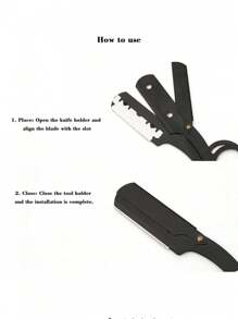 Men's Stainless Steel Manual Thumb Shaver With Shaver Stand, New Shaver Set With Double-Edge Folding Shaver Blade, Suitable For Shaving, Haircut And Depilation For Men And Women - Multicolor - View 5