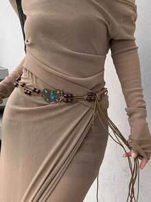 1pc Women's Fashion Waist Chain, Waist Belt Accessory For Casual Dresses, Boho Decoration