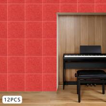 YUNRUX 9mm 12pcs High Density Acoustic Panels, Soundproofing Panels For Studio, Office - Red - View 1