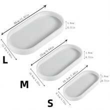 1 件梳妆台托盘 - 硅胶椭圆形浴室台面托盘，大理石纹理设计，非常适合皂液器、香水、珠宝和洗漱用品、浴室整理和储存、珠宝展示、香水和珠宝、时尚浴室托盘配件、浴室装饰和配件、浴室托盘