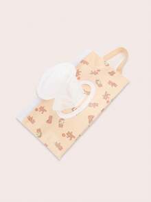 1 pieza Bolsa de almacenamiento de toallitas húmedas con diseño de patrón de dibujos animados, dispensador portátil colgante de toallitas con diseño de sellado a prueba de polvo, adecuado para uso en el hogar y al aire libre - Multicolor - Ver 2