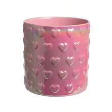 Paris Hilton Embossed Hearts Ceramic Utensil Crock, Fits Up To 18 Kitchen Gadgets, Multipurpose Holder, Decorative Vase, Pink Iridescent - Hồng - Xem 1