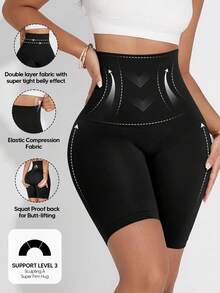 1Pc Women's High-Waist Tummy Control Shorts Mid-Thigh Butt Lift Shapewear For Base Layering