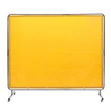 Welding Screen With Frame 6'x8' Welding Curtain Screen On 4 Wheels Yellow - Yellow - View 5