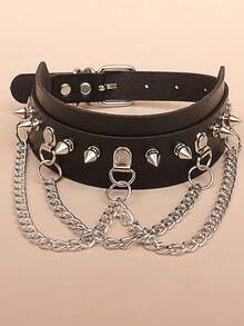 Vòng cổ choker da đen - Vòng cổ ngắn hình tròn có đinh tán, thiết kế Punk có thể điều chỉnh, phong cách Gothic dành cho phụ nữ, hoàn hảo để đeo hàng ngày và dự tiệc, thích hợp làm trang phục hàng ngày cho phụ nữ, thời trang dành cho phụ nữ, quà tặng cho mẹ, chị gái, người yêu và bạn bè vào dịp Giáng sinh, sinh nhật, tốt nghiệp, ngày của mẹ, ngày lễ tình nhân - Nhiều màu - Xem 2