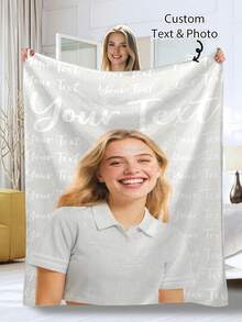 SEPTEVAGUS 1pc Personalized Blanket Gifts, Custom Blankets With Photos And Text Personalized Blanket With Photos & Text, Customized Photo Blankets Customized Flannel Blanket With Photo For Valentine's Day, Personalized Name Blanket For Family Gift, Birthday Gifts, Wedding Gifts, Gift For Friend, Gift For Her,Gift For Girlfriend, Gift For Mom/Dad New Year, Pet, Couple - Multicolor - View 9