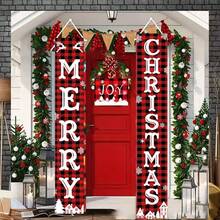 1 Paar/2 Stücke Fröhliche Weihnachten Banner, Weihnachts-Türdekoration Spruchband, Ziehfahne, Hängefahne, Weihnachts-Veranda Schild, Weihnachts-Türhänger, Outdoor Dekoration, Heimdekoration, Weihnachts-Party Türdekoration, Türdekoration, für Feiertags-Party, Weihnachtsparty, Weihnachts-Themen Dekoration, Party Geschenke, Weihnachts-Party Dekoration, Neujahrs Dekoration, Weihnachtsdekorationen, Geschenk für Familie und Freunde