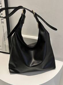 复古大容量柔软纯色PU材质女士单肩包，多功能斜挎包，手提包，大容量斜挎手提包，休闲工作包，新款时尚大容量女包