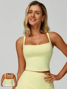 MASKERT Sports Vest' Women's Sports Vest Running Fitness Sports Vestyoga Clothes Home Commutingleisure Comfortable Skin Friendly - Màu vàng - Xem 1