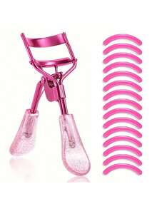 带替换垫套装的睫毛夹，手动睫毛夹，不锈钢材质，专业化妆美容工具，便携式睫毛夹带替换垫，方便更换，可长期使用，适用于家庭和商务、化妆、便宜、房间装饰、梳妆台、旅行、卧室、化妆配件、睫毛夹