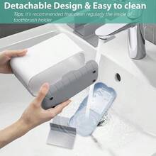 Home Toothbrush Bathroom Toothpaste Detachable Holder Desktop Storage Box With Drainage Bathroom Organizer Storage Rack - Grey - View 7