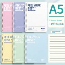 6pcs/Set Spiral Notebooks, 8.3" X 5.9" A5 Size, Thick Plastic Hardcover, 7mm College Ruled, 60-120 Pages, 6 Colors, Essential For Back To School, Suitable For Students, College Students, Office Workers - A5 Notepad - View 15
